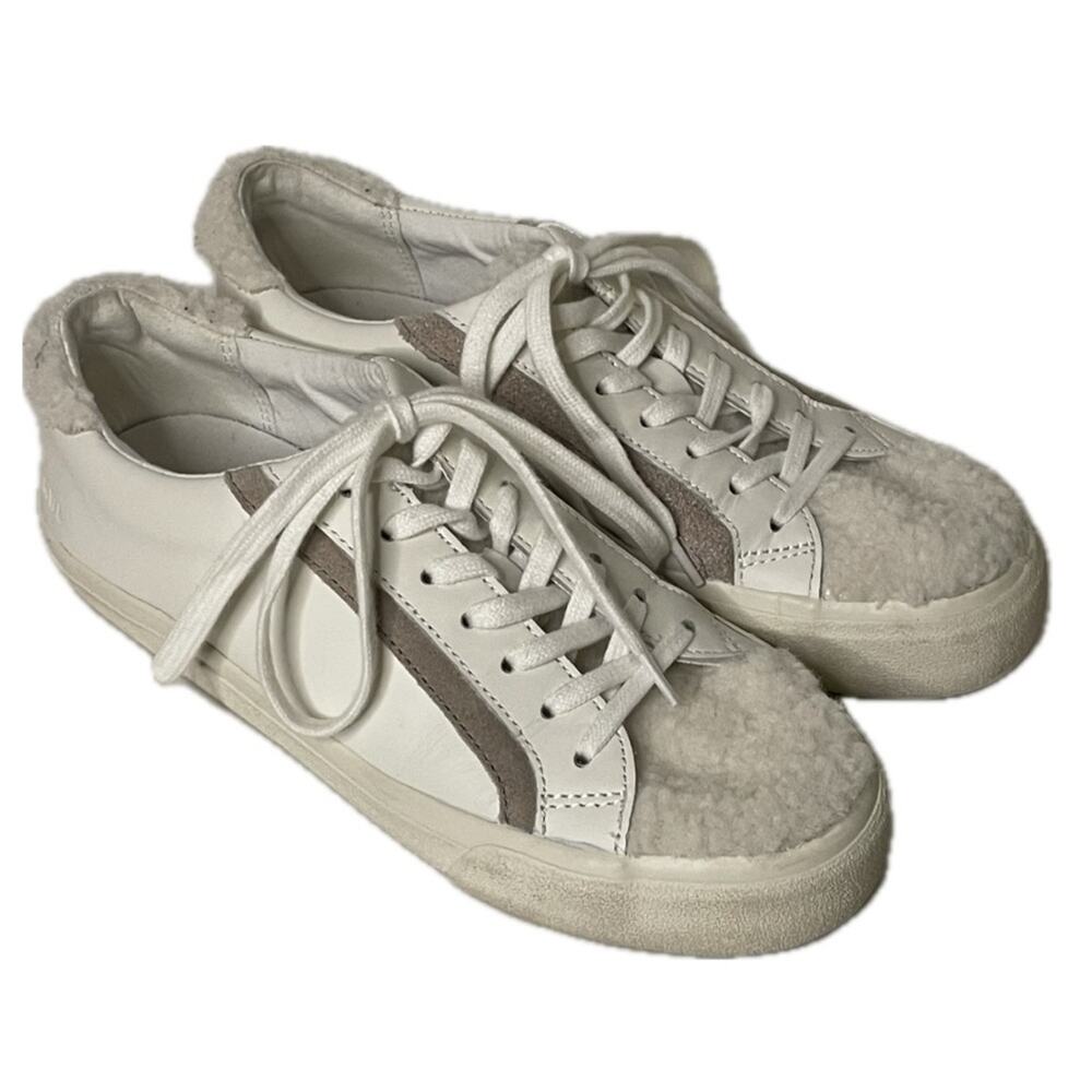Madewell MWL Sidewalk Sneakers Sherpa Leather Unisex Style Low Top W 8 M 6.5
